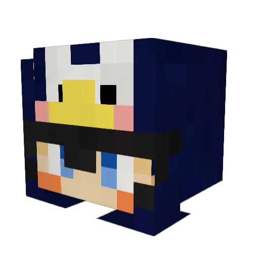 Pingu_JW Minecraft avatar head, 3D render