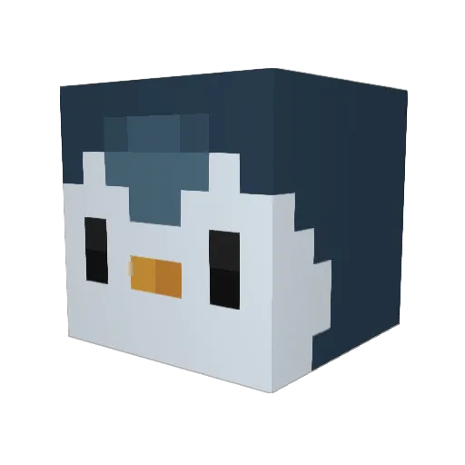 PinguiniToe Minecraft avatar head, 3D render