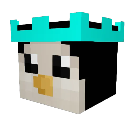 Pinguinistda Minecraft avatar head, 3D render