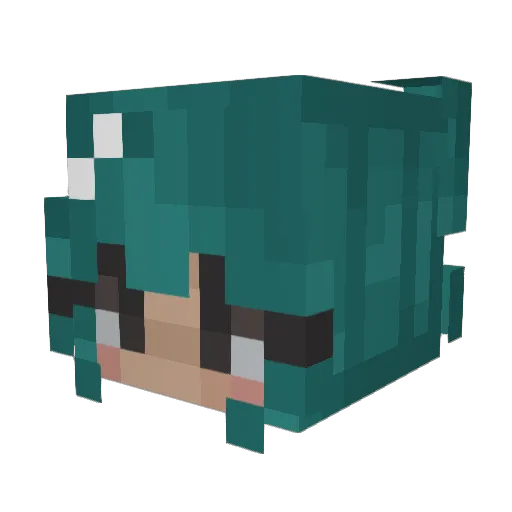 Pinguuino Minecraft avatar head, 3D render