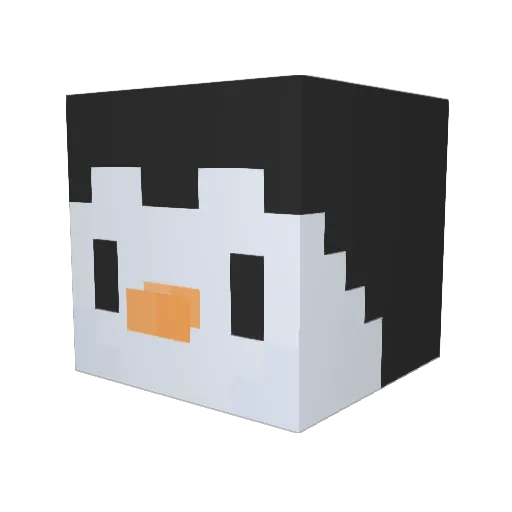 Pingvin336 Minecraft avatar head, 3D render