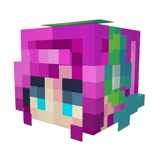 Pinipy Minecraft avatar head, 3D render