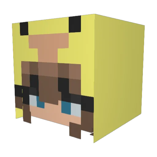 Pinitin Minecraft avatar head, 3D render