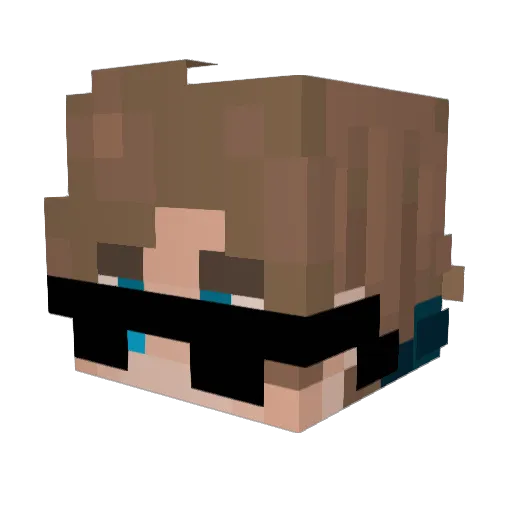 Pinity Minecraft avatar head, 3D render