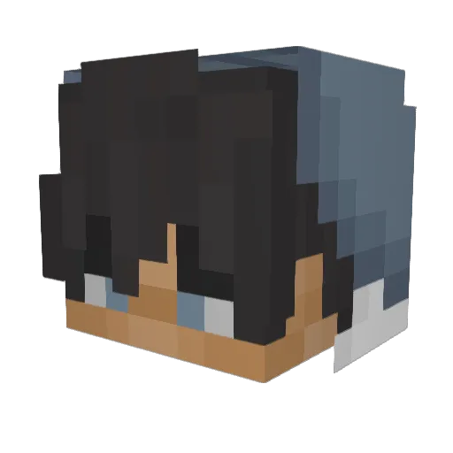 Pinjiu Minecraft avatar head, 3D render