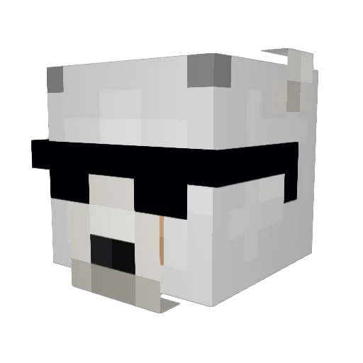 Pinju Minecraft avatar head, 3D render