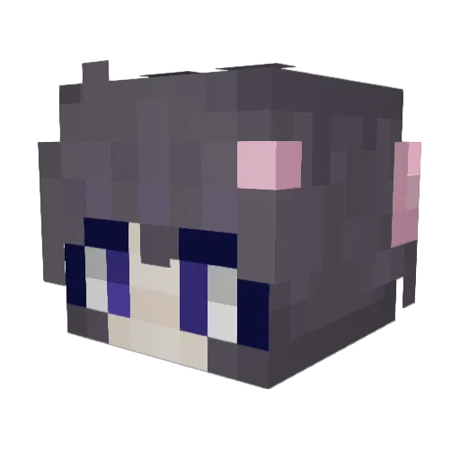 PinkAbsol Minecraft avatar head, 3D render