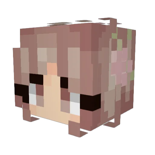 PinkAmelka Minecraft avatar head, 3D render