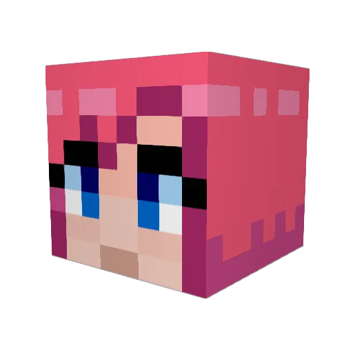 PinkAnna Minecraft avatar head, 3D render