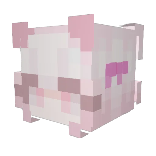PinkCalypso Minecraft avatar head, 3D render
