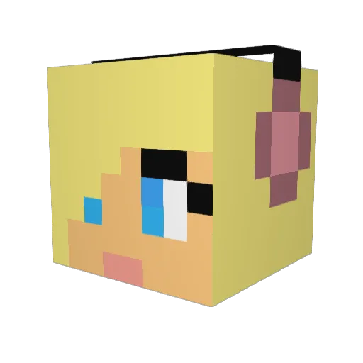 PinkCandy14 Minecraft avatar head, 3D render