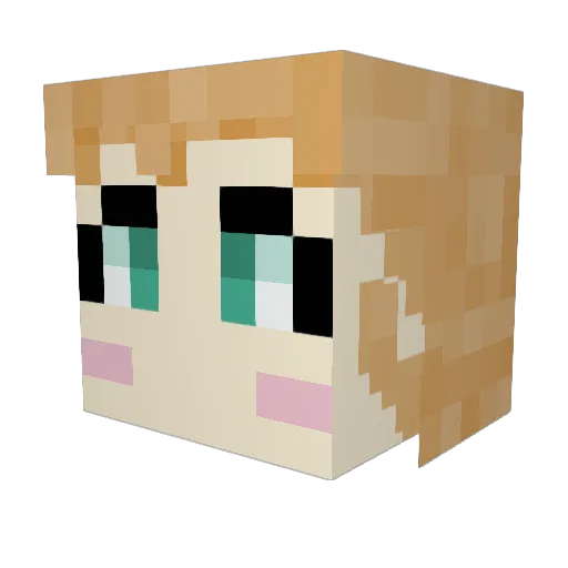 PinkCatPip Minecraft avatar head, 3D render