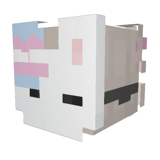PinkCat_ Minecraft avatar head, 3D render