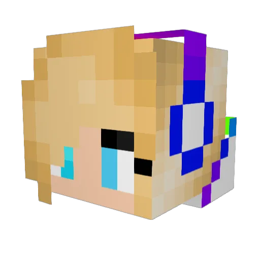 PinkCord Minecraft avatar head, 3D render