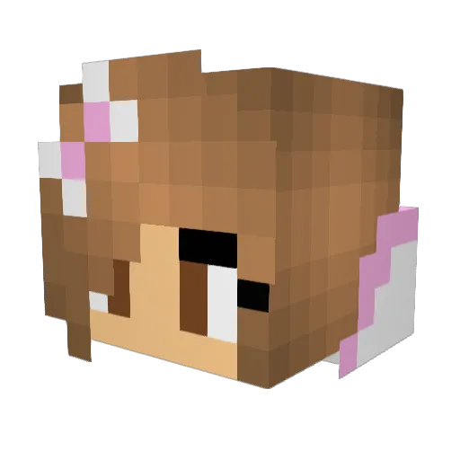 PinkCreeper183 Minecraft avatar head, 3D render