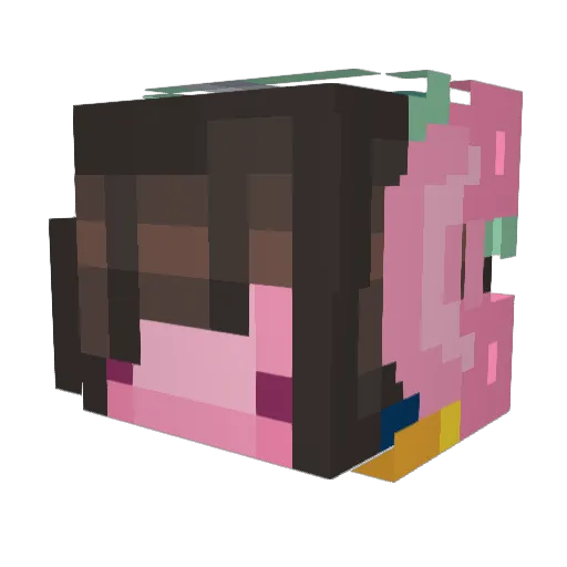 PinkDaTwink Minecraft avatar head, 3D render