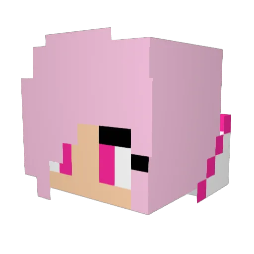 PinkDiamondd39 Minecraft avatar head, 3D render
