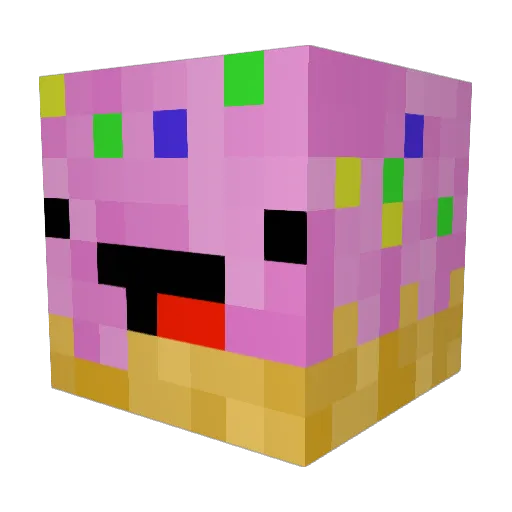 PinkDonutDK Minecraft avatar head, 3D render