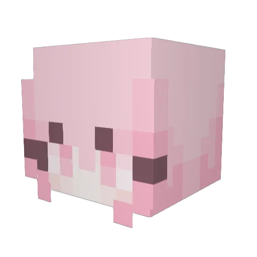 PinkEvil Minecraft avatar head, 3D render