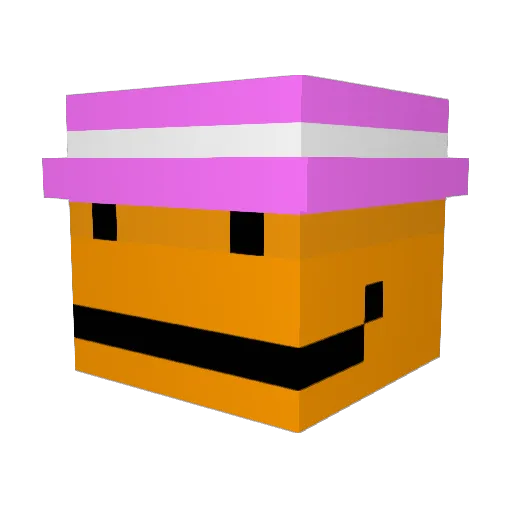 PinkFedora77719 Minecraft avatar head, 3D render