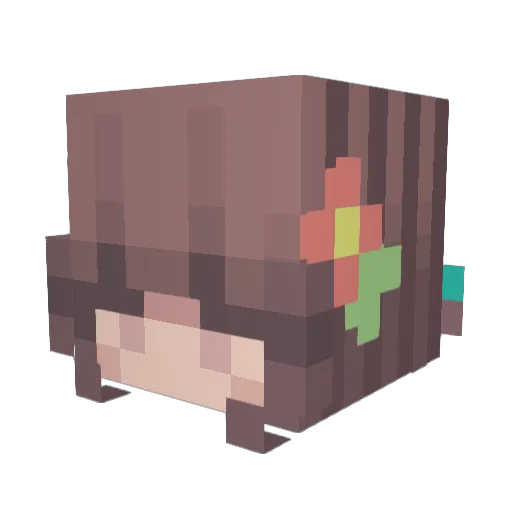 PinkFlower56 Minecraft avatar head, 3D render