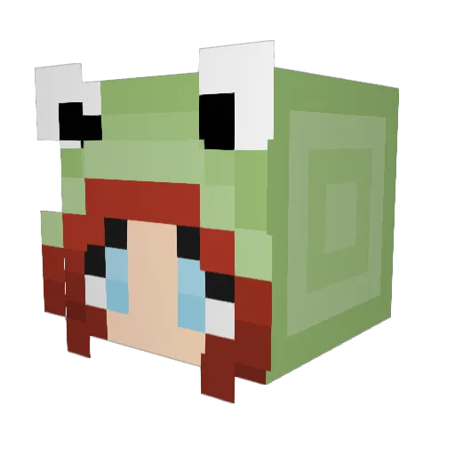 PinkFriet Minecraft avatar head, 3D render