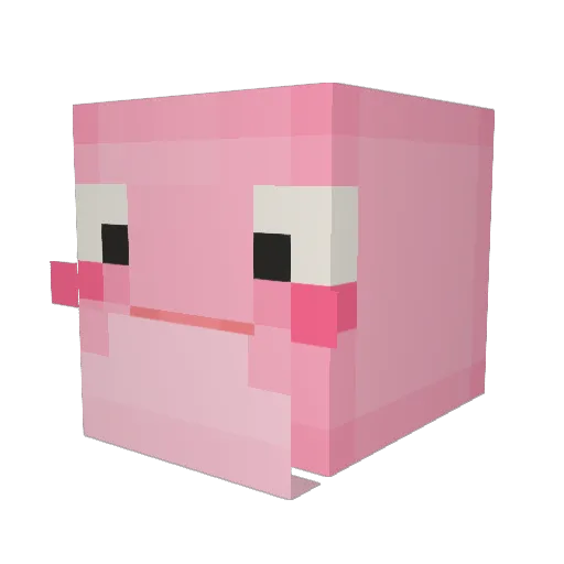 PinkFroggie3 Minecraft avatar head, 3D render