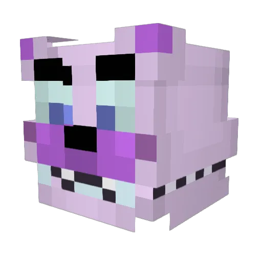 PinkFurryUnicorn Minecraft avatar head, 3D render