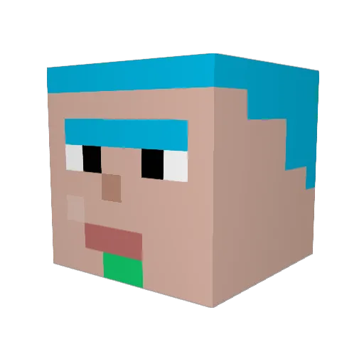 PinkGe Minecraft avatar head, 3D render