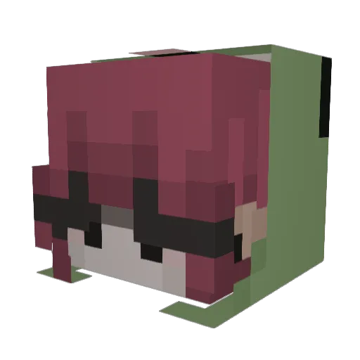 PinkGh0sts Minecraft avatar head, 3D render