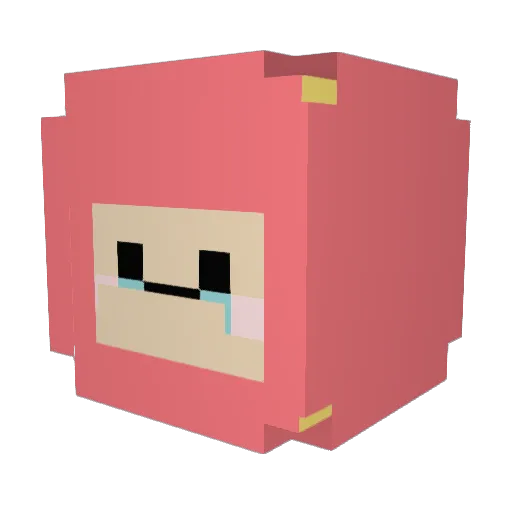 PinkGloves Minecraft avatar head, 3D render
