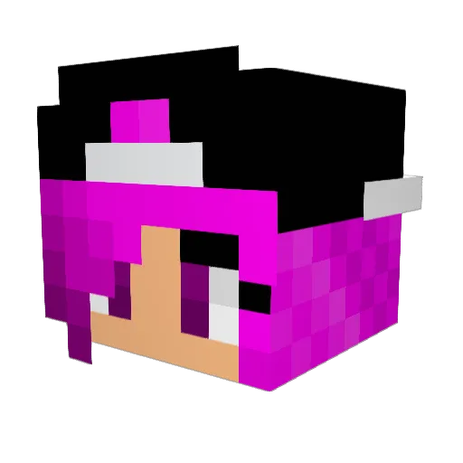 PinkHD Minecraft avatar head, 3D render