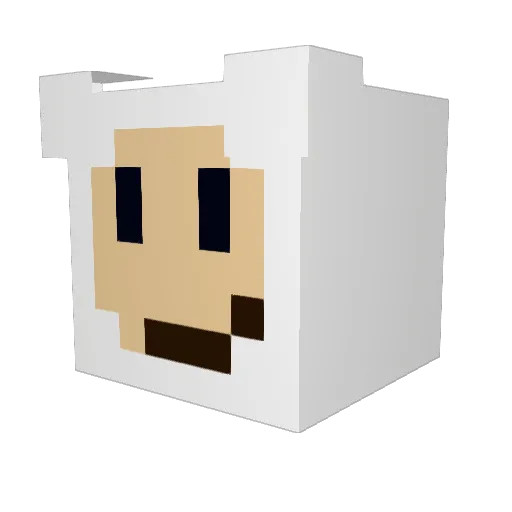 PinkHatV Minecraft avatar head, 3D render