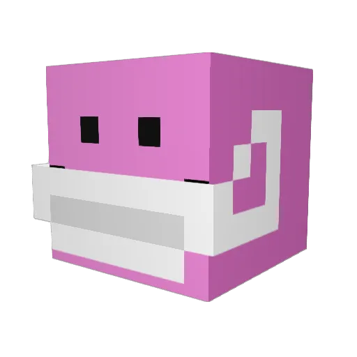 PinkIsTheFlavour Minecraft avatar head, 3D render