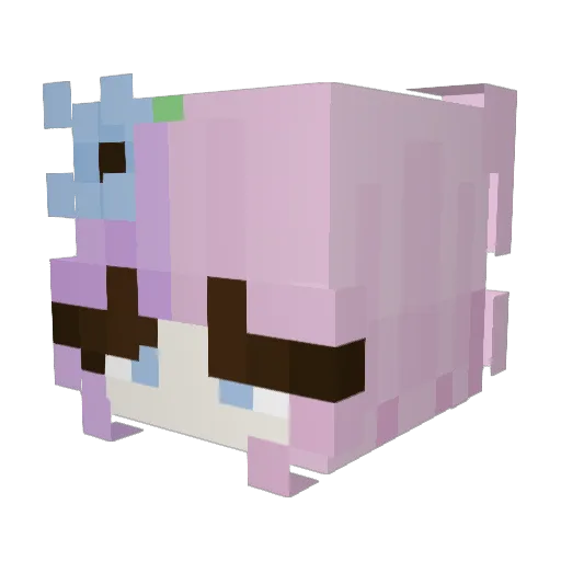 PinkJenny Minecraft avatar head, 3D render