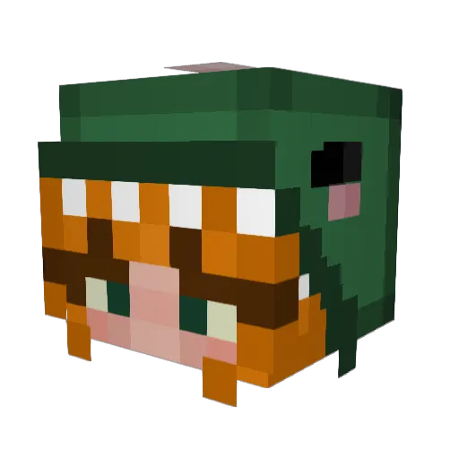 PinkKills Minecraft avatar head, 3D render