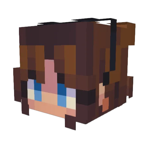 PinkKrypto Minecraft avatar head, 3D render