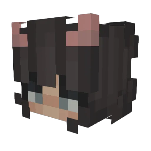 PinkLooover Minecraft avatar head, 3D render