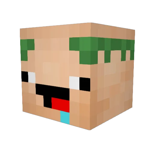 PinkMeanPanda Minecraft avatar head, 3D render