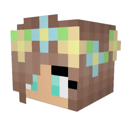 PinkMelonade Minecraft avatar head, 3D render