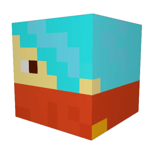 PinkMystify Minecraft avatar head, 3D render