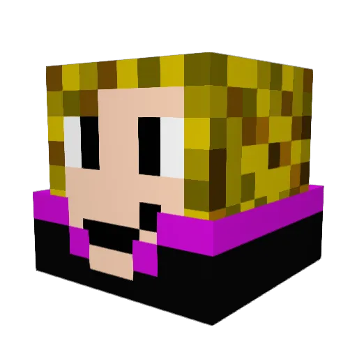 PinkNinjaPug Minecraft avatar head, 3D render