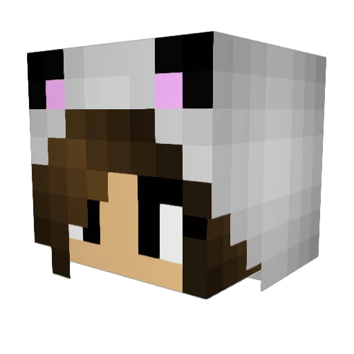 PinkPandaDoesMC Minecraft avatar head, 3D render