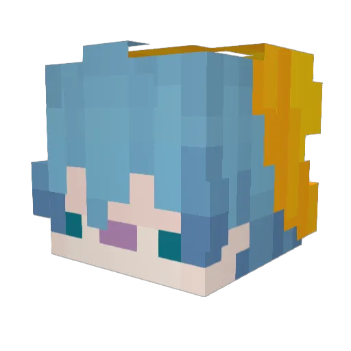 PinkPaw1 Minecraft avatar head, 3D render