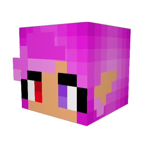 PinkPiddy Minecraft avatar head, 3D render