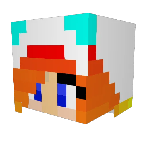 PinkPunk1212 Minecraft avatar head, 3D render