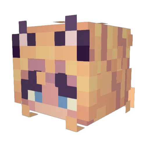 PinkRaria Minecraft avatar head, 3D render