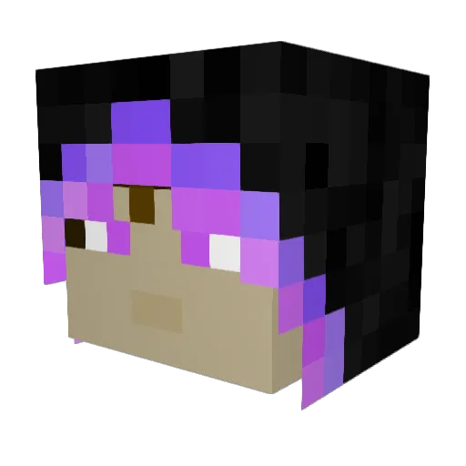 PinkSoLotl Minecraft avatar head, 3D render