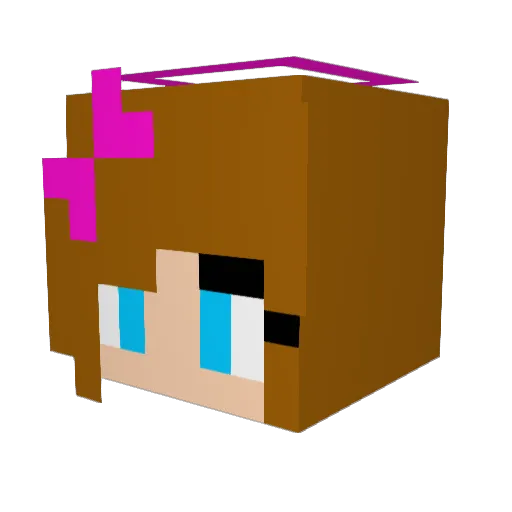 PinkTree Minecraft avatar head, 3D render