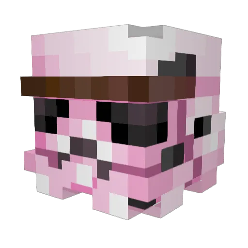 PinkTrooper Minecraft avatar head, 3D render